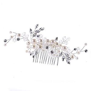 Urberry Bridal Flower Hair Clips Pearl Headpiece Wedding