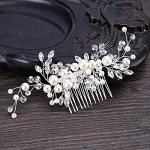 Urberry Bridal Flower Hair Clips Pearl Headpiece Wedding