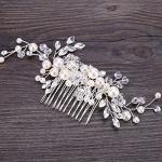 Urberry Bridal Flower Hair Clips Pearl Headpiece Wedding