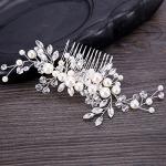 Urberry Bridal Flower Hair Clips Pearl Headpiece Wedding