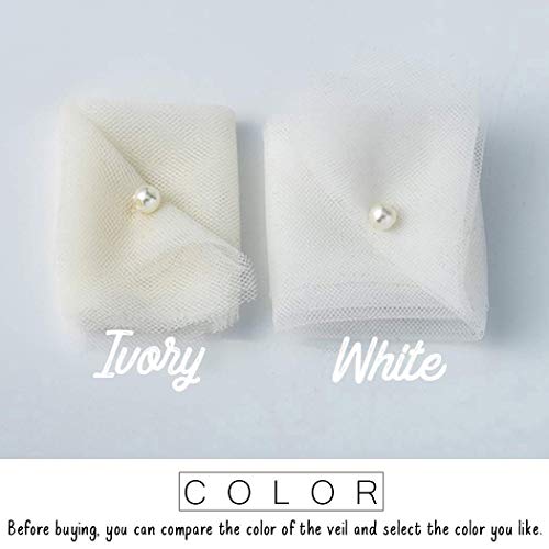 Ivory Bride Wedding Veil with Comb - Fingertip