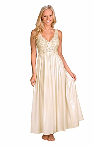 Ivory Shadowline Silhouette Gown and Peignoir Set