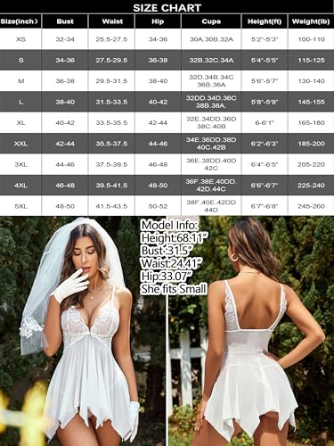 Avidlove Lace Babydoll Wedding Nightwear for Women