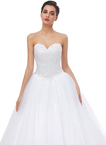 White Ball Gown Bridal Wedding Dress - Size US4
