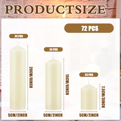 Ivory Pillar Candle Set for Weddings and Decor