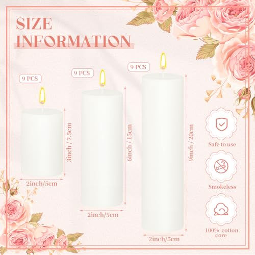 Rustic Ivory Pillar Candles Set for Weddings