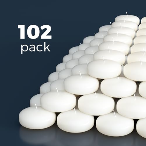 102 Pack White Floating Candles for Weddings