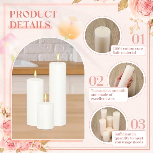 Rustic Ivory Pillar Candles Set for Weddings