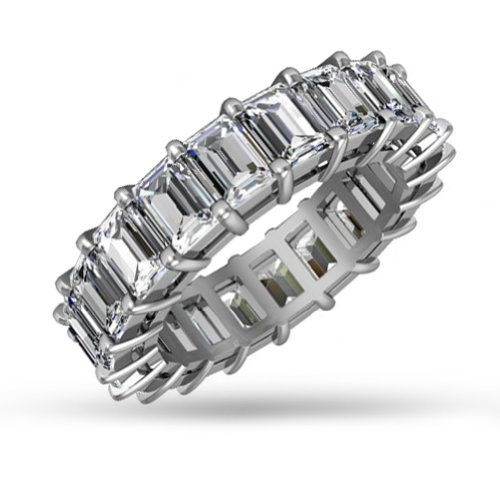 5.00 ct Emerald Cut Diamond Eternity Wedding Band