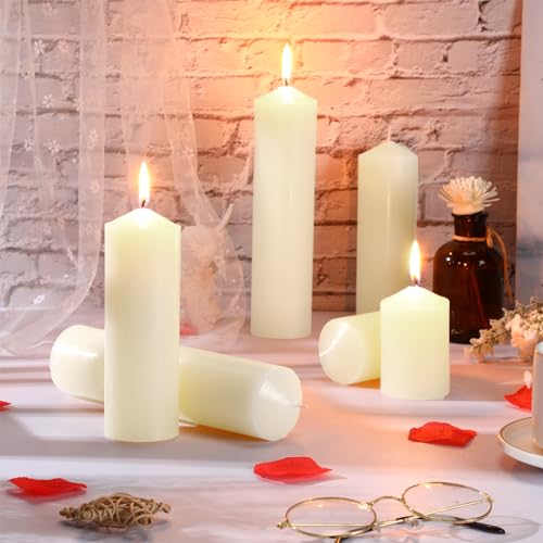 Ivory Pillar Candle Set for Weddings and Decor