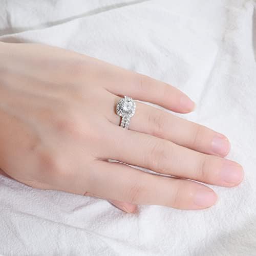 DovEggs 14K White Gold 2ct Cushion Cut Engagement Ring