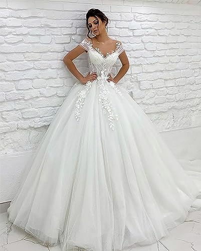 2023 bride: white lace tulle ball gown princess