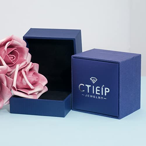 CTIEIP Gold Diamond Curved Wedding Band Stackable Ring