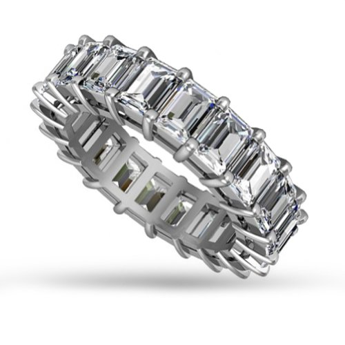 5.00 ct Emerald Cut Diamond Eternity Wedding Band