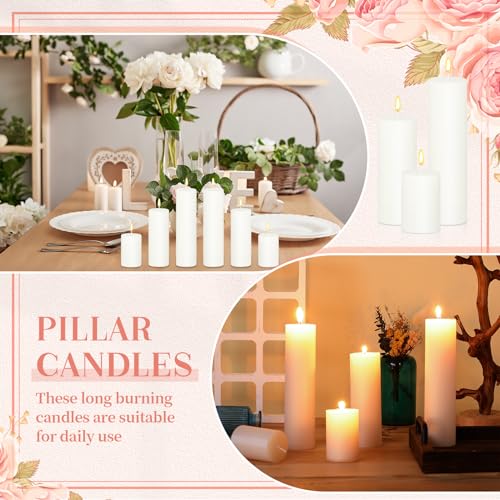 Rustic Ivory Pillar Candles Set for Weddings