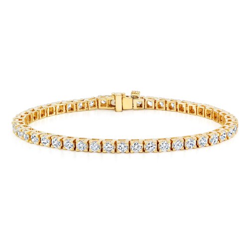 Gold Diamond Tennis Bracelet - 10 Carat, 7
