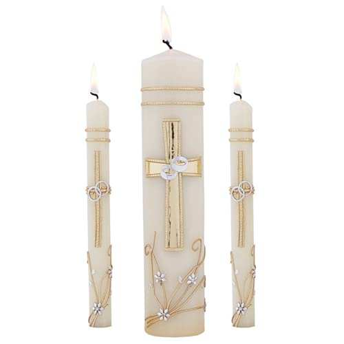 Elegant Wedding Unity Candle Set - 3 Pieces