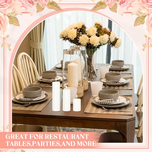 Rustic Ivory Pillar Candles Set for Weddings