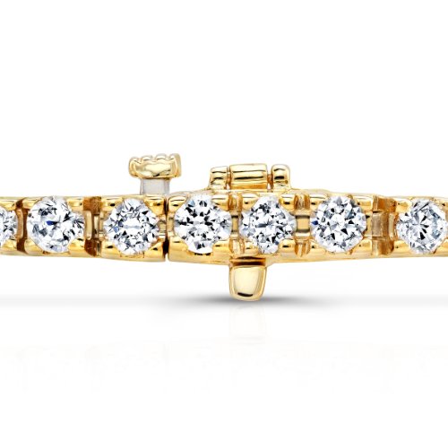 Gold Diamond Tennis Bracelet - 10 Carat, 7