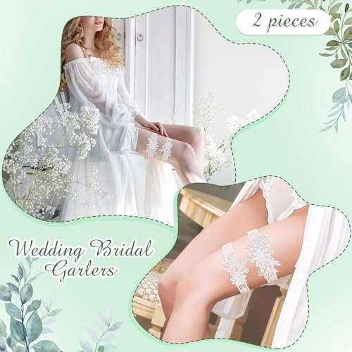 Bridal Lace Garter Set with Faux Pearls