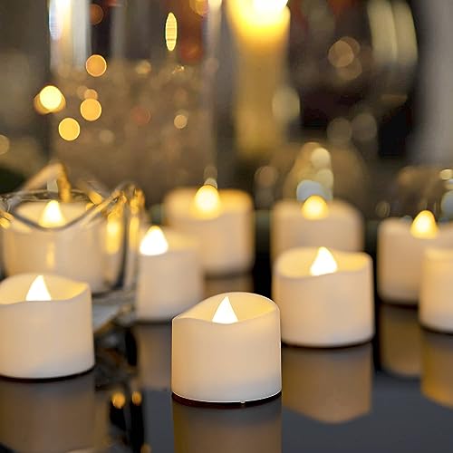 48-Pack Flameless Tea Light Candles for Weddings