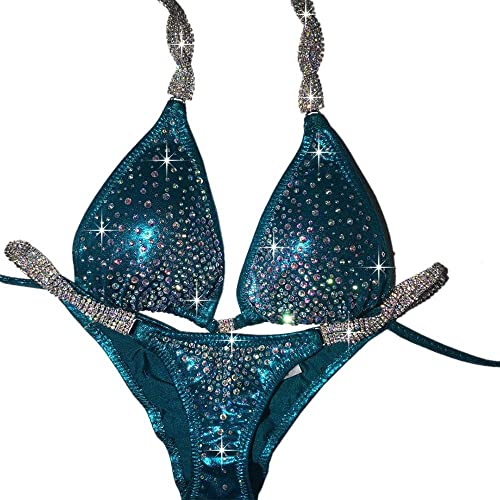 Teal Crystal Bikini for NPC Competitions