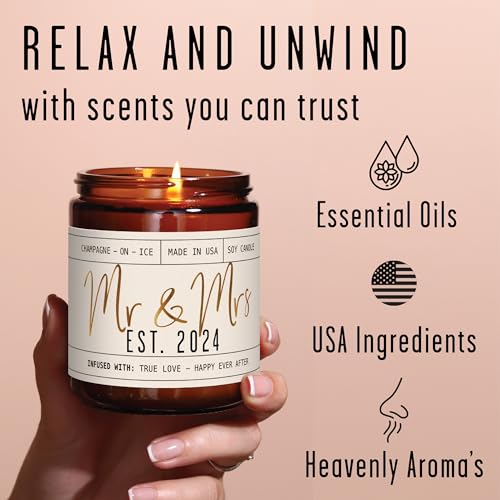 Mr & Mrs 2024 Candle - Unique Wedding Gifts