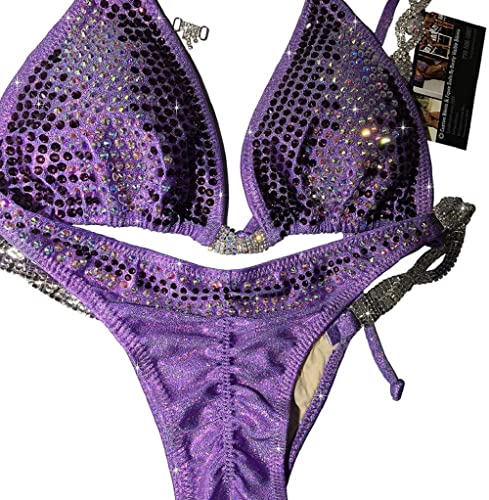 Lavender Rhinestone Bikini Competition Suit for NPC