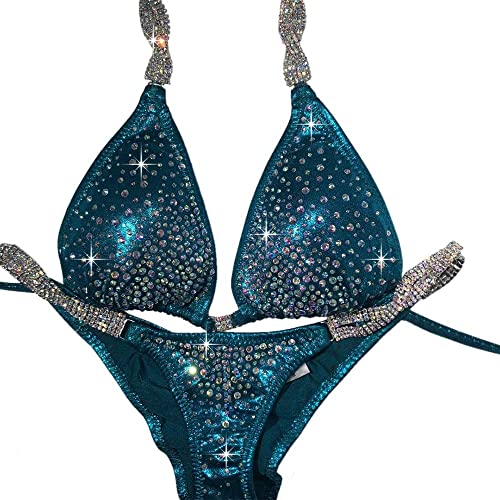 Teal Crystal Bikini for NPC Competitions