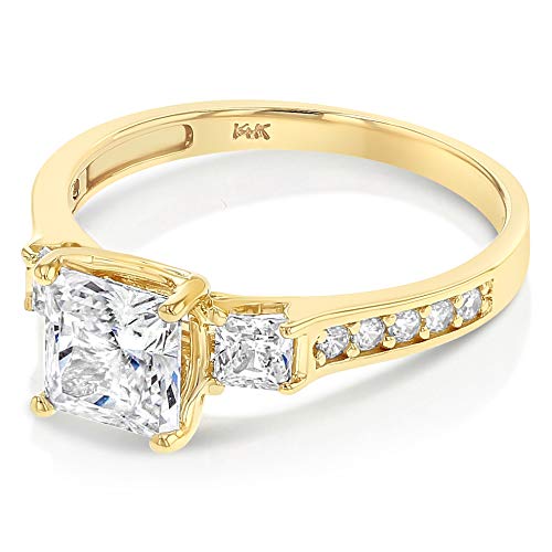 Ioka 14K Yellow Gold 1.5 Ct. CZ Engagement Ring