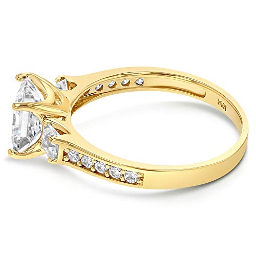 Ioka 14K Yellow Gold 1.5 Ct. CZ Engagement Ring