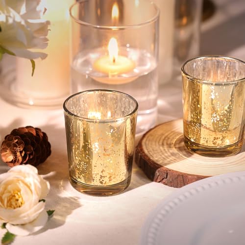 36 Gold Mercury Glass Votive Candle Holders
