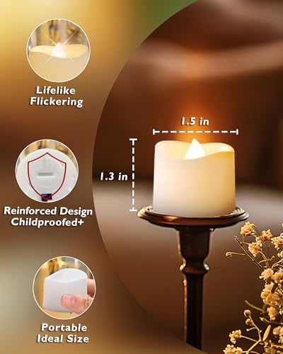 48-Pack Flameless Tea Light Candles for Weddings