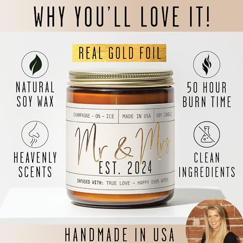 Mr & Mrs 2024 Candle - Unique Wedding Gifts