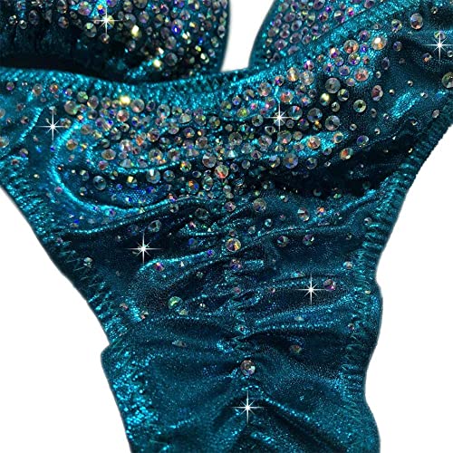 Teal Crystal Bikini for NPC Competitions