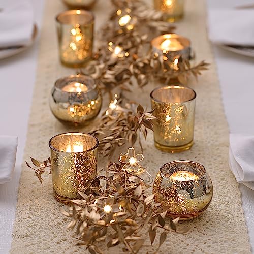 36 Gold Mercury Glass Votive Candle Holders