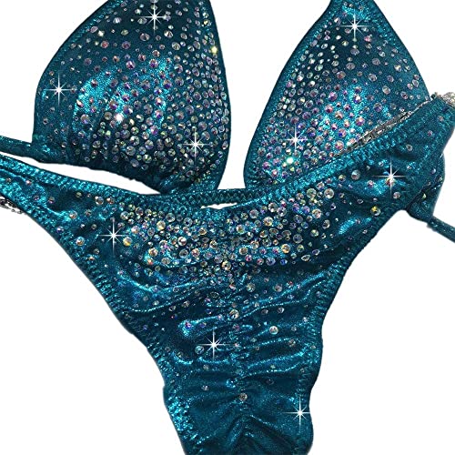 Teal Crystal Bikini for NPC Competitions