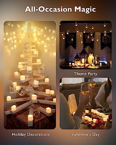 48-Pack Flameless Tea Light Candles for Weddings