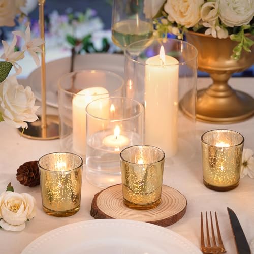 36 Gold Mercury Glass Votive Candle Holders