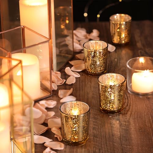 36 Gold Mercury Glass Votive Candle Holders