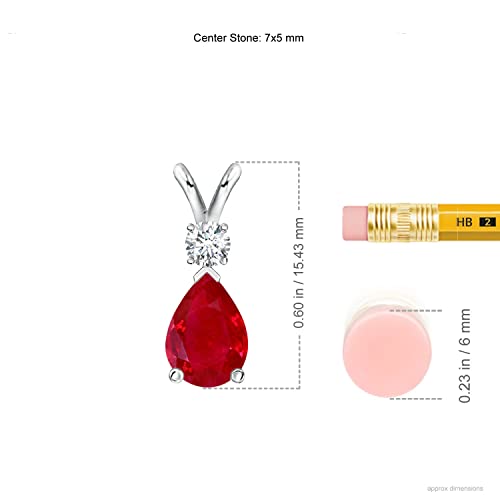 Sterling Silver Ruby Solitaire Pendant Necklace for Women