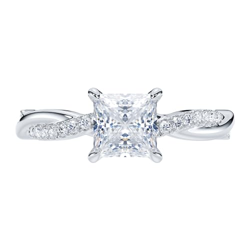 Theland 14k White Gold Petite Vine Moissanite Ring
