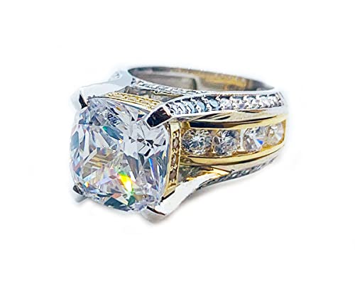 Stunning 14K Gold Simulated Diamond Bridal Wedding Set