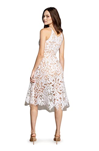 White/Nude Dress the Population Blair Fit & Flare