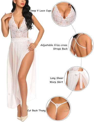 Avidlove Lace Bridal Lingerie Nightgown Set