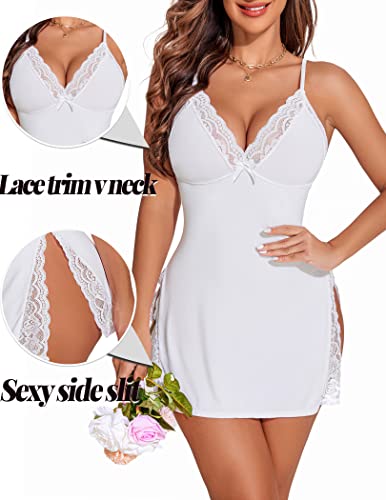 Avidlove White Bridal Chemise Nightgown for Women