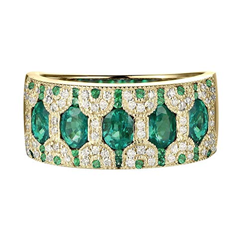 14k Gold Natural Gemstone Engagement Wedding Rings for Women