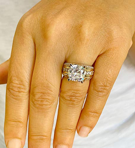 Stunning 14K Gold Simulated Diamond Bridal Wedding Set