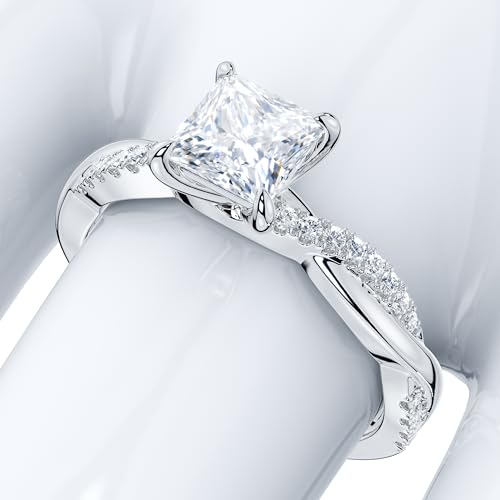 Theland 14k White Gold Petite Vine Moissanite Ring