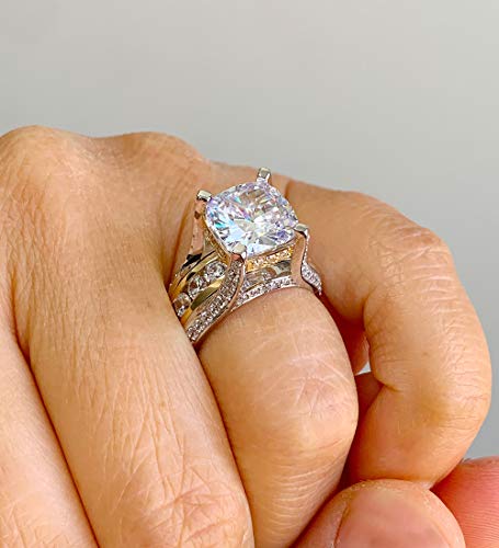 Stunning 14K Gold Simulated Diamond Bridal Wedding Set